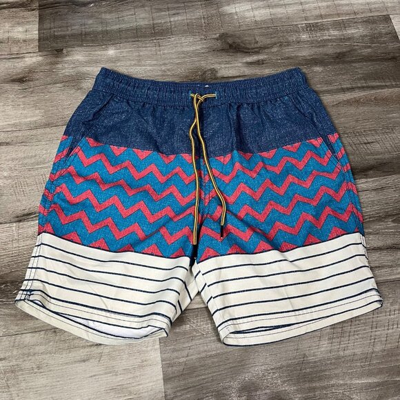 PACSUN C/Y/A Civia Swim Board Shorts Zag Stripe Men’s Size S - Picture 1 of 7